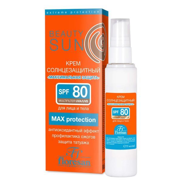 фото упаковки Floresan Beauty Sun Крем солнцезащитный SPF80