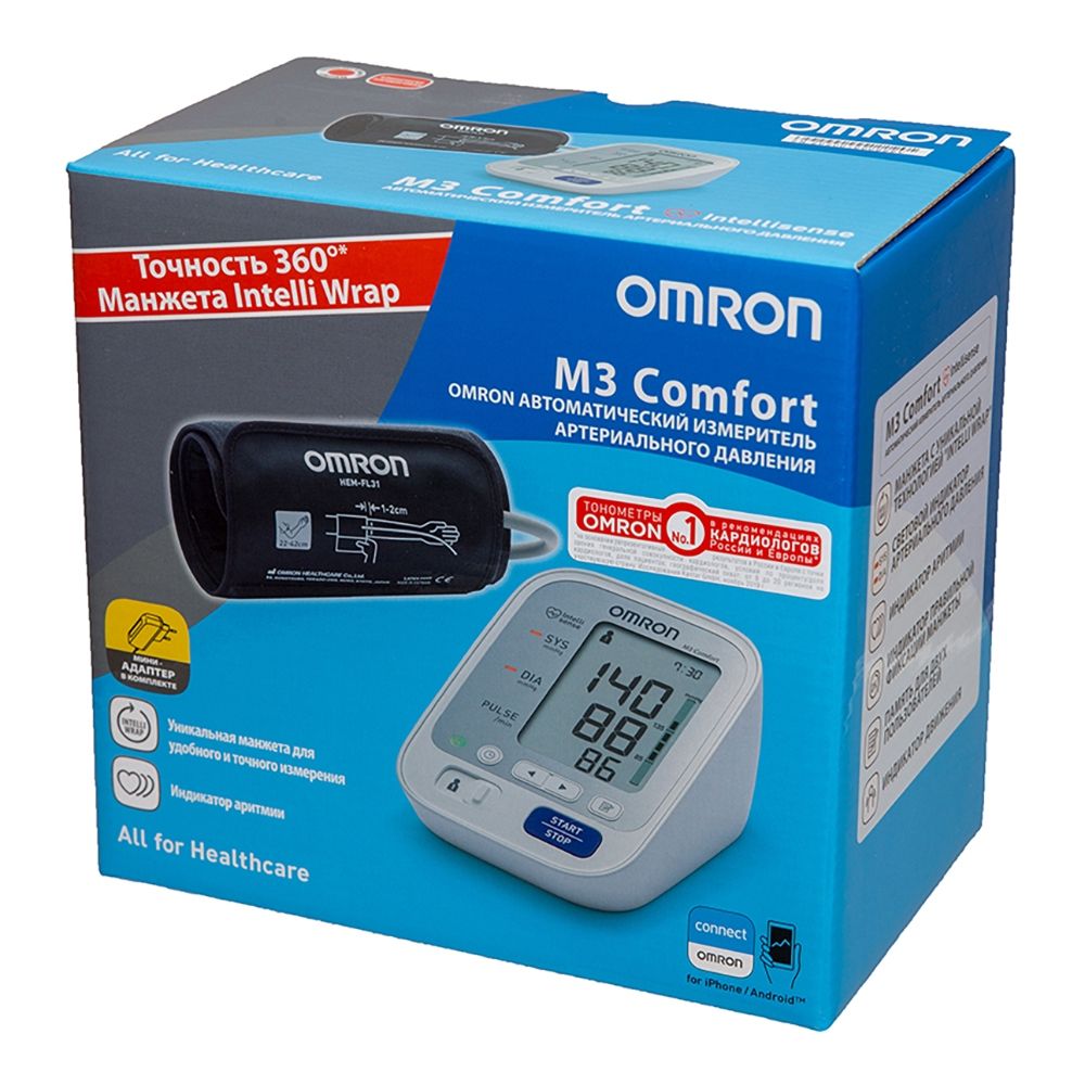 Тонометр Omron M3 Comfort, тонометр автоматический, 1 шт.