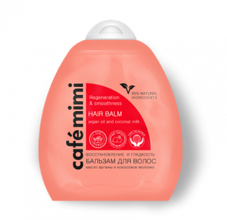 фото упаковки Cafe mimi Бальзам для волос Восстановление и гладкость