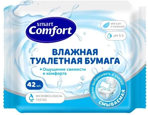 фото упаковки Smart comfort туалетная бумага влажная