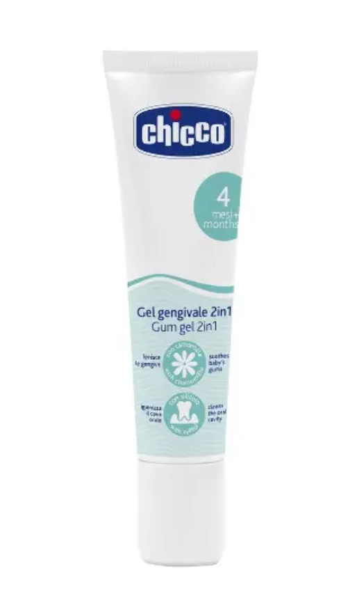 фото упаковки Chicco гель для десен при прорезывании зубов 2в1