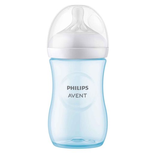 Philips Avent Бутылочка с силиконовой соской Natural Response 1m+ голубая, арт. SCY903/21, бутылочка для кормления, средний поток, 260 мл, 1 шт.