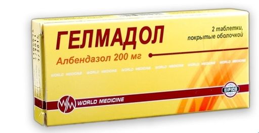 Гелмодол, 200 мг, таблетки, покрытые пленочной оболочкой, 2 шт.