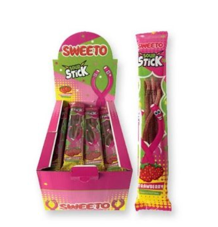 Bebeto мармелад жевательный Sour Sticks, 25г шоу-бокс, 30 г, 8 шт.