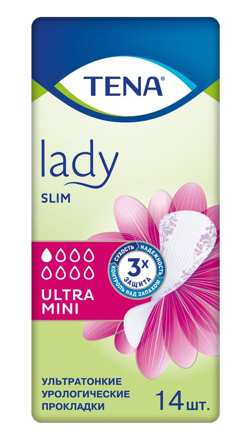 Прокладки урологические Tena Lady Slim Ultra Mini, прокладки урологические, 1 капля, 14 шт.