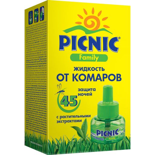 Picnic Family  жидкость от комаров, на 45 ночей, жидкость, 30 мл, 1 шт.