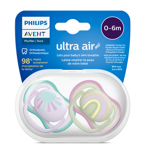 Philips Avent Ultra Air Соска-пустышка, 0-6 месяцев, SCF085/59, соска-пустышка, силиконовая, 2 шт.