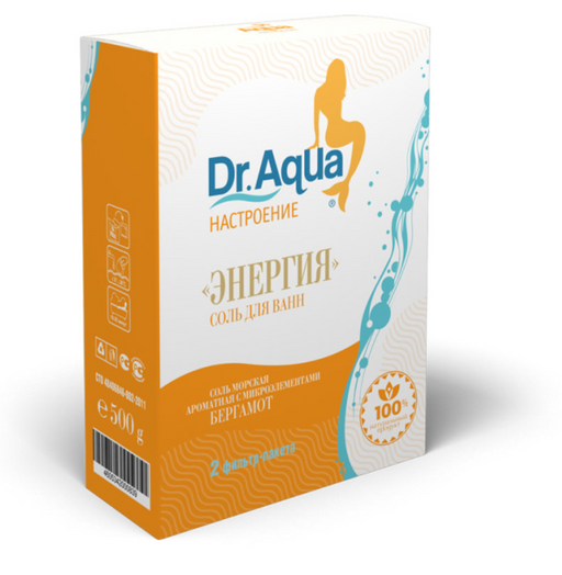 Dr Aqua Соль для ванн морская, бергамот, 250 г, 2 шт.