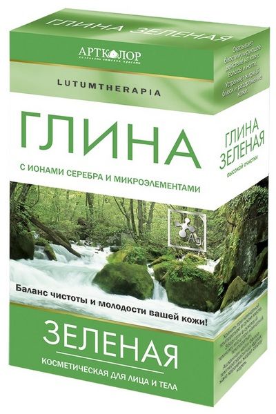 Lutumtherapia Глина зеленая косметическая, глина косметическая, с ионами серебра и микроэлементами, 100 г, 1 шт.