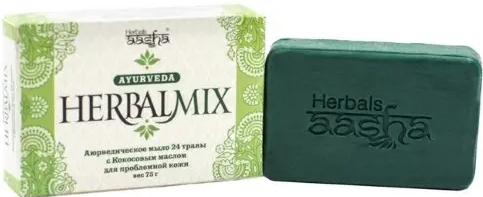 Aasha herbals Мыло аюрведическое Кокос, мыло, с кокосовым маслом, 75 г, 1 шт.