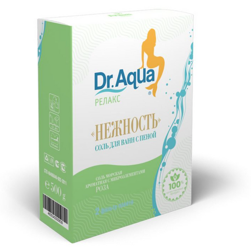 Dr Aqua Соль для ванн с пеной, роза, 250 г, 2 шт.